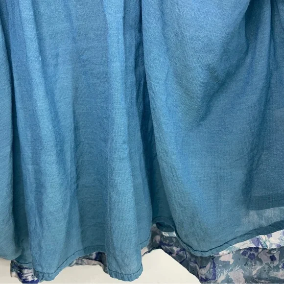 Free People Silver Sun Printed Dress Blue Bohemian Back Cutout, size S - Picture 11 of 16